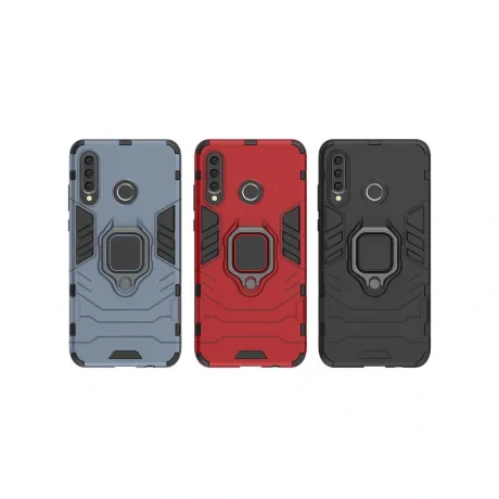 Husa Huawei P30 Lite Lemontti Ring Armor Kickstand Negru