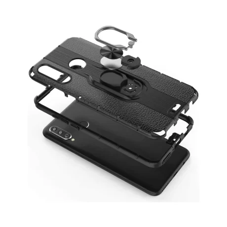Husa Huawei P30 Lite Lemontti Shockproof Ring Holder Red