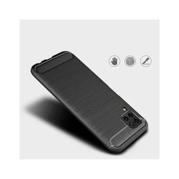 Husa Huawei P40 Lite Lemontti Carbon Case Flexible Negru