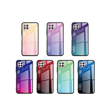 Husa Huawei P40 Lite Lemontti Gradient Glass Negru-Albastru