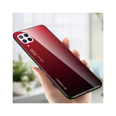 Husa Huawei P40 Lite Lemontti Gradient Glass Negru-Rosu