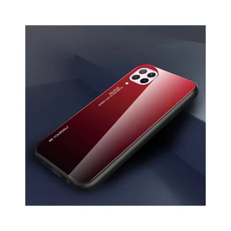 Husa Huawei P40 Lite Lemontti Gradient Glass Negru-Rosu