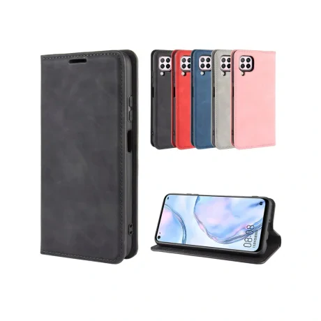 Husa Huawei P40 Lite Lemontti Leather Case Magnetic Dark Blue
