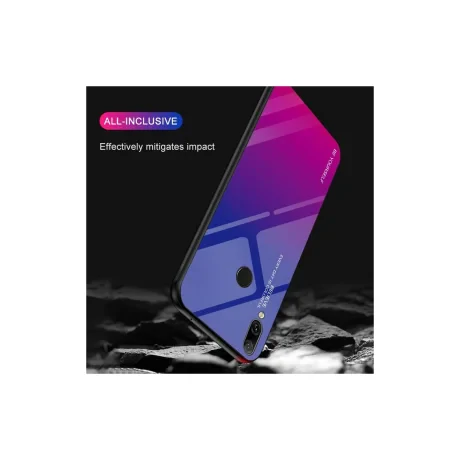 Husa Huawei Y7 2019 Lemontti Gradient Color Glass Blue