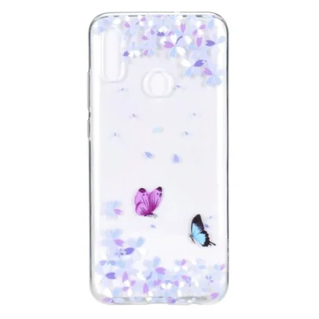 Husa Huawei Y7 2019 Lemontti Stylish and Beautiful Pattern Flower Butterfly