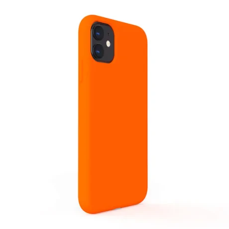 Husa iPhone 11 Lemontti Liquid Silicon Orange