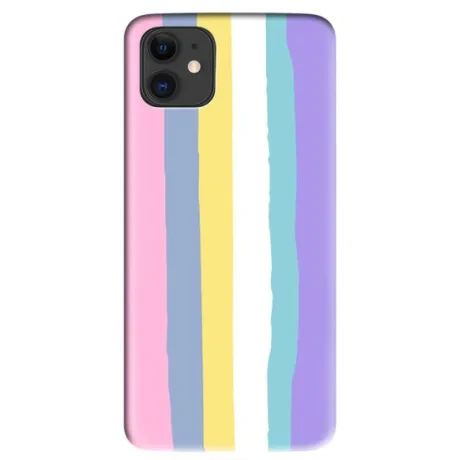 Husa iPhone 11 Lemontti Silicon Rainbow Pink