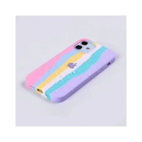 Husa iPhone 11 Lemontti Silicon Rainbow Pink