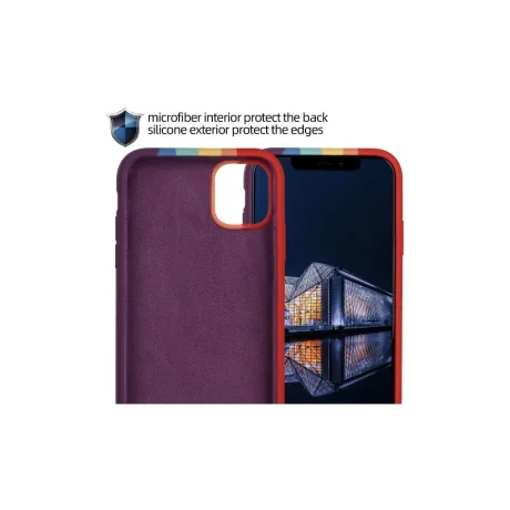 Husa iPhone 11 Lemontti Silicon Rainbow Red