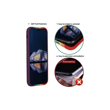 Husa iPhone 11 Lemontti Silicon Rainbow Red