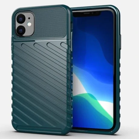 Husa iPhone 11 Lemontti Thunderbolt Dark Green