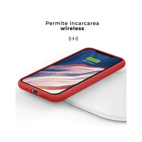 Husa iPhone 11 Pro Lemontti Liquid Silicon Red