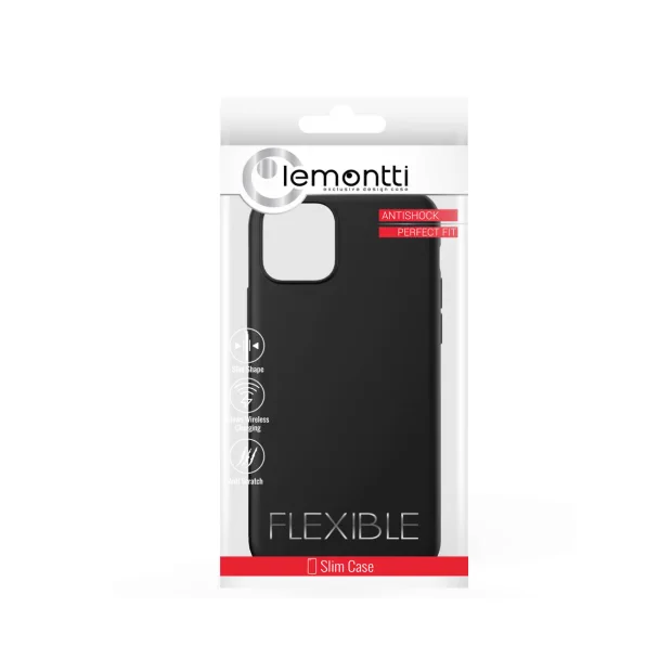 Husa iPhone 11 Pro Lemontti Silicon Soft Slim Black