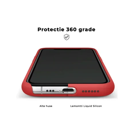 Husa iPhone 11 Pro Max Lemontti Liquid Silicon Red