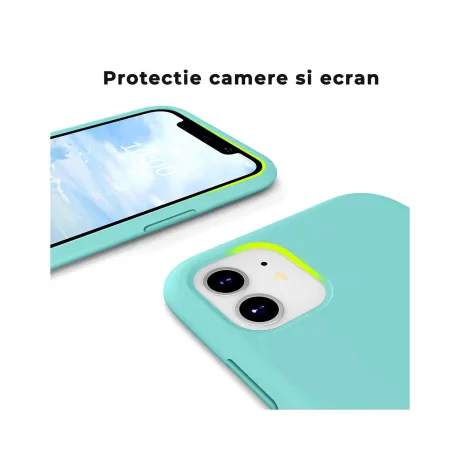 Husa iPhone 11 Pro Max Lemontti Liquid Silicon Tiffany Blue
