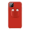 Husa iPhone 11 Pro Max Lemontti Liquid Silicone with Apple AirPods Case Red