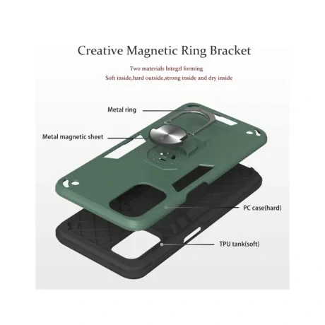 Husa iPhone 12 / 12 Pro Lemontti Armour Series 2 in 1 Dark Green