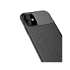 Husa iPhone 12 / 12 Pro Lemontti Carbon Fiber Texture Shockproof Black