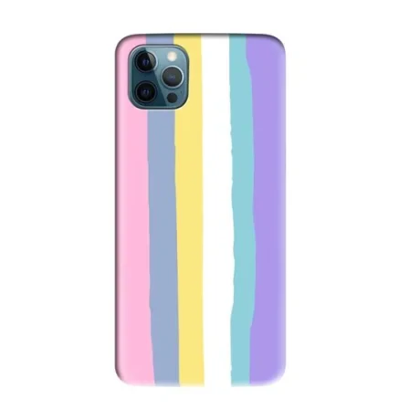 Husa iPhone 12 / 12 Pro Lemontti Silicon Rainbow Pink
