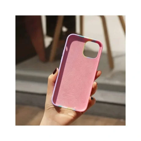 Husa iPhone 12 / 12 Pro Lemontti Silicon Rainbow Pink