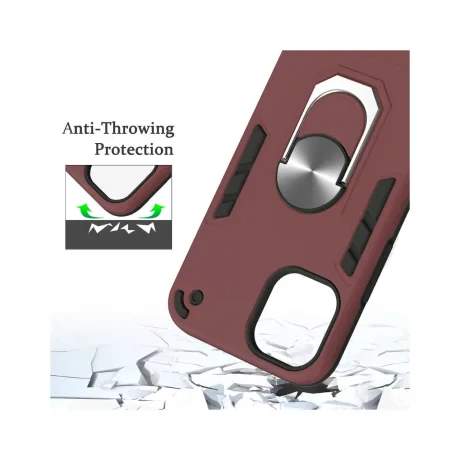 Husa iPhone 12 Mini Lemontti Armour Series 2 in 1 Wine Red