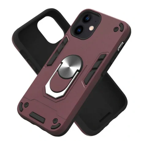 Husa iPhone 12 Mini Lemontti Armour Series 2 in 1 Wine Red