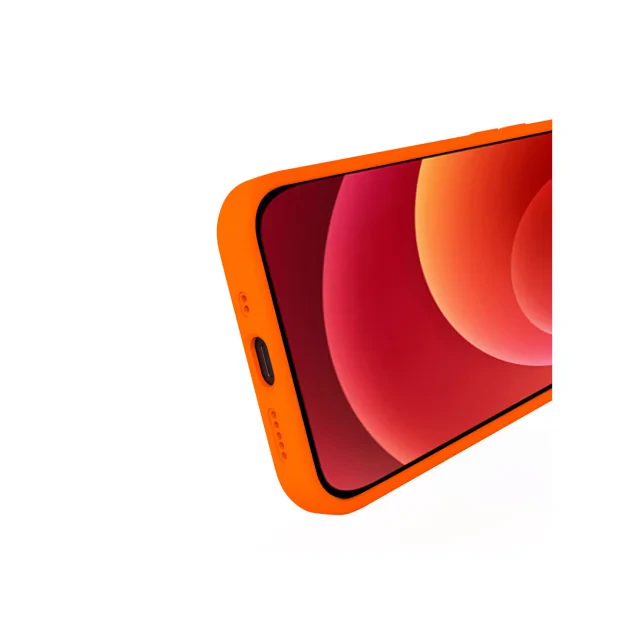 Husa iPhone 12 Mini Lemontti Liquid Silicon Orange