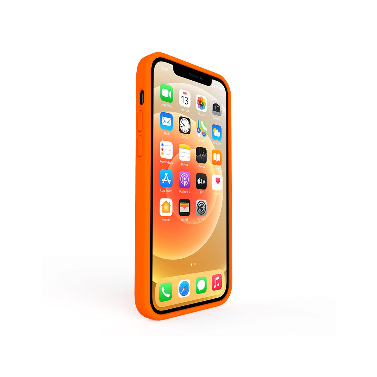 Husa iPhone 12 Mini Lemontti Liquid Silicon Orange thumb