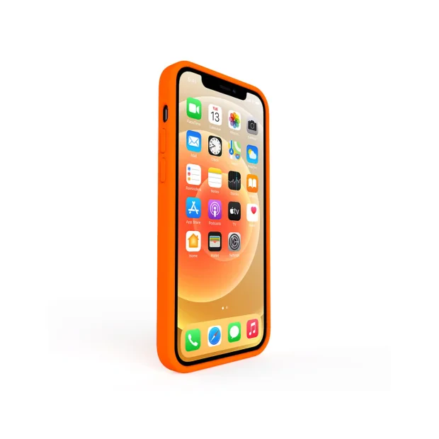 Husa iPhone 12 Mini Lemontti Liquid Silicon Orange