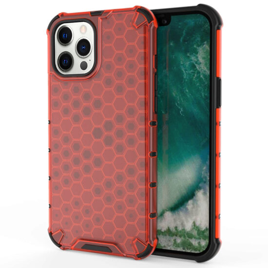Husa iPhone 12 Pro Max Lemontti Honeycomb Red thumb