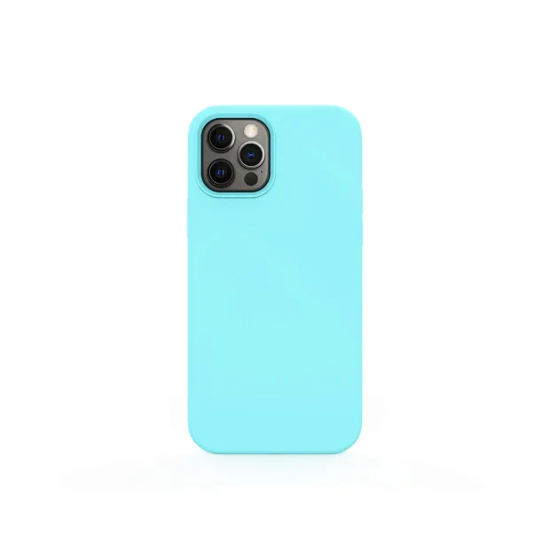 Husa iPhone 12 Pro Max Lemontti Liquid Silicon Tiffany Blue