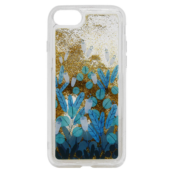 Husa iPhone SE2022 Lemontti Liquid Sand Blue Flowers thumb