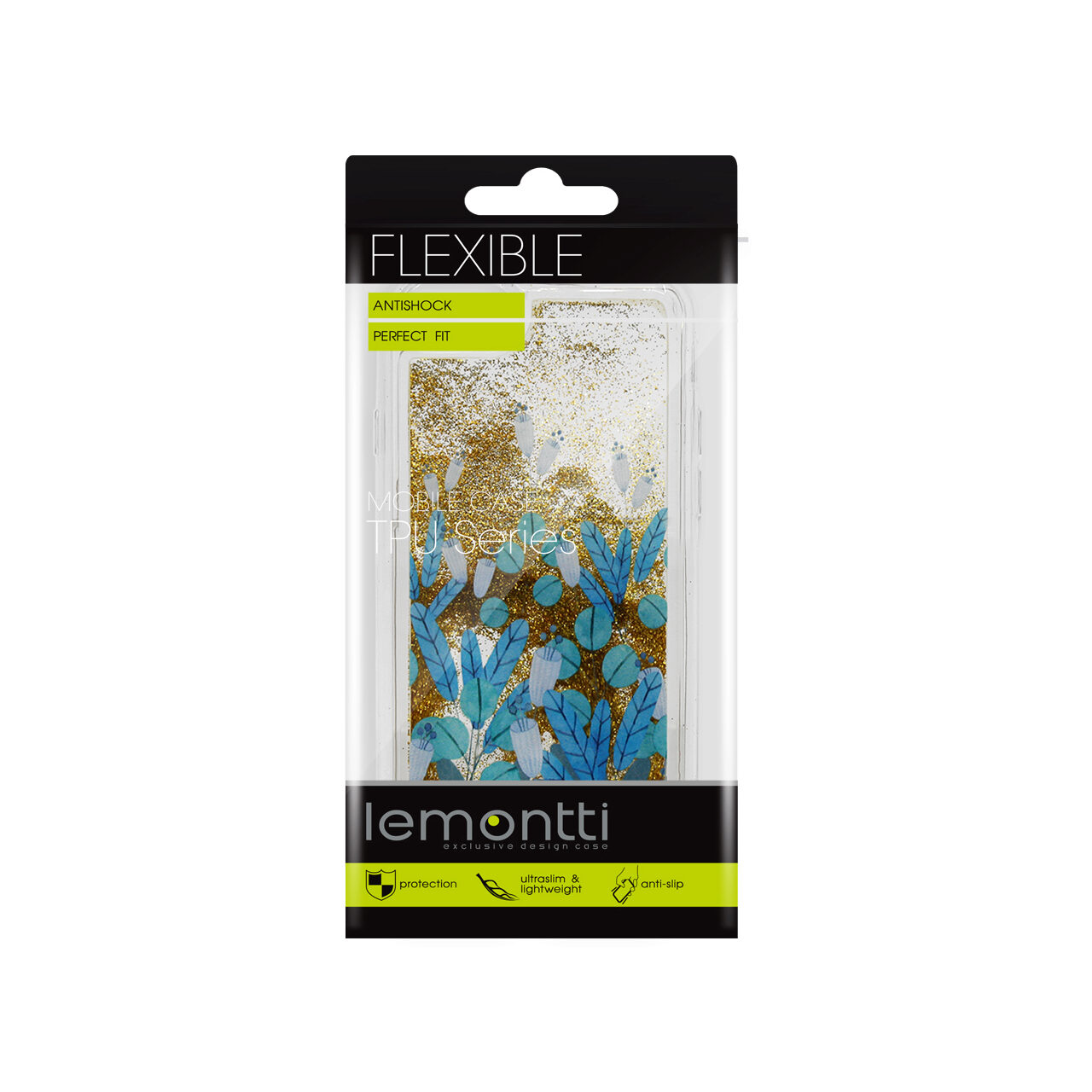 Husa iPhone SE2022 Lemontti Liquid Sand Blue Flowers thumb