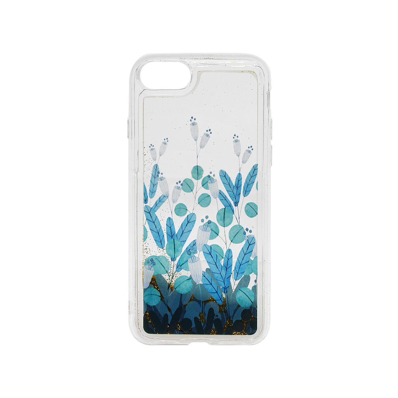 Husa iPhone SE2022 Lemontti Liquid Sand Blue Flowers thumb