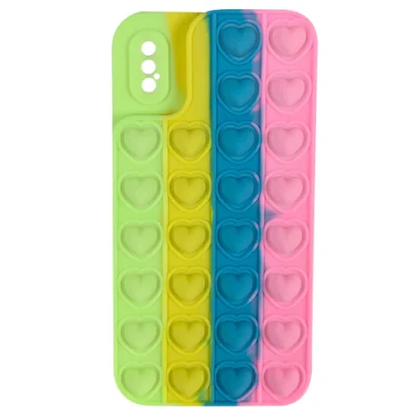 Husa iPhone X / XS Lemontti Heart Pop it Multicolor 4