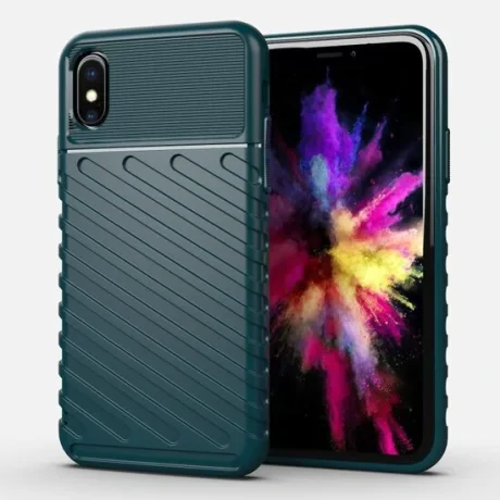 Husa iPhone XS / X Lemontti Thunderbolt Dark Green