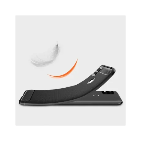 Husa Oppo A15 Lemontti Carbon Case Flexible Negru