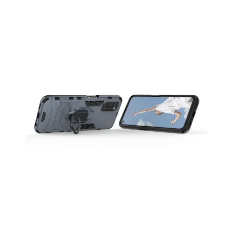 Husa Oppo A72 / A52 Lemontti Ring Armor Kickstand Albastru