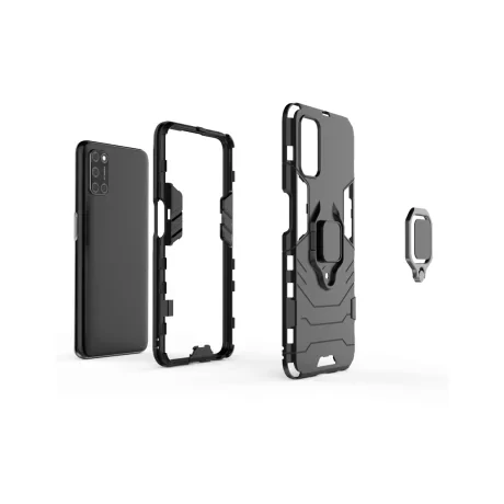 Husa Oppo A72 / A52 Lemontti Ring Armor Kickstand Albastru