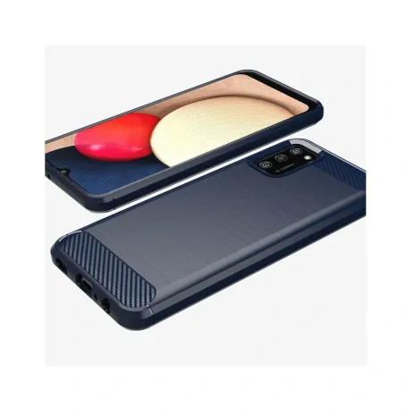 Husa Samsung Galaxy A02s Lemontti Carbon Case Flexible Albastru