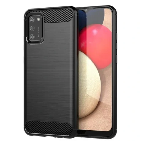Husa Samsung Galaxy A02s Lemontti Carbon Case Flexible Negru