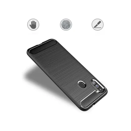 Husa Samsung Galaxy A11 / M11 Lemontti Carbon Case Flexible Albastru