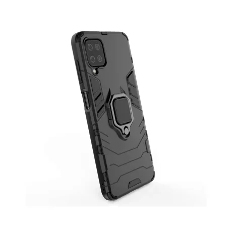 Husa Samsung Galaxy A12 / M12 Lemontti Ring Armor Kickstand Albastru