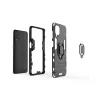 Husa Samsung Galaxy A12 / M12 Lemontti Ring Armor Kickstand Albastru