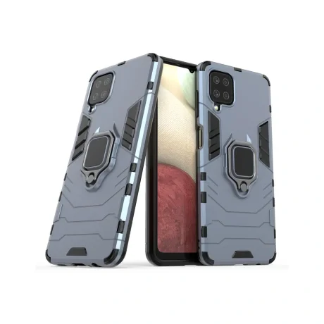 Husa Samsung Galaxy A12 / M12 Lemontti Ring Armor Kickstand Albastru