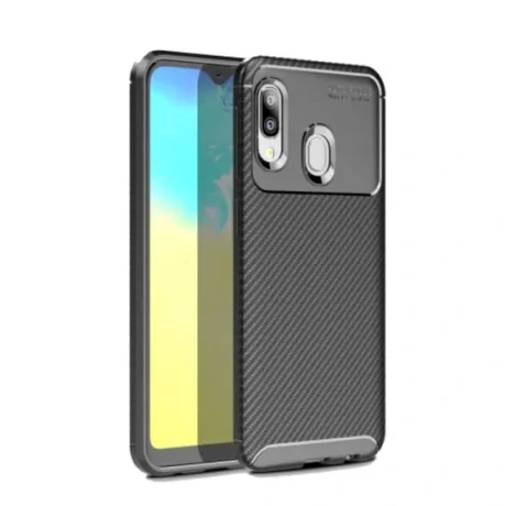 Husa Samsung Galaxy A20e Lemontti Carbon Fiber Black