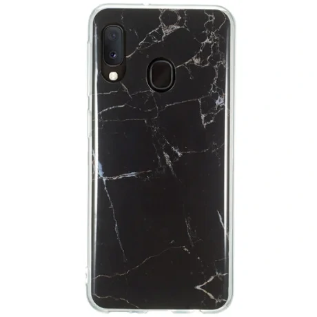 Husa Samsung Galaxy A20e Lemontti Coloured Drawing Pattern Black Marble