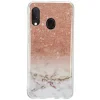 Husa Samsung Galaxy A20e Lemontti Coloured Drawing Pattern Rose Gold White Marble