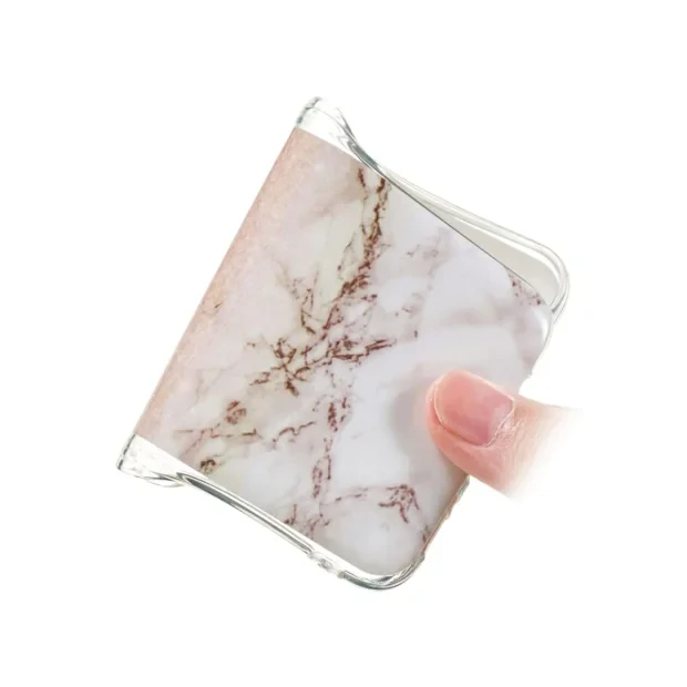 Husa Samsung Galaxy A20e Lemontti Coloured Drawing Pattern Rose Gold White Marble