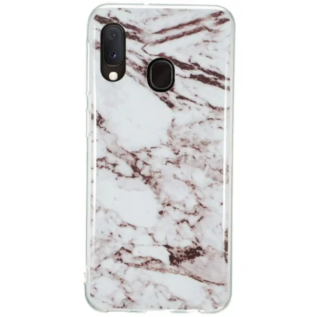 Husa Samsung Galaxy A20e Lemontti Coloured Drawing Pattern White Marble